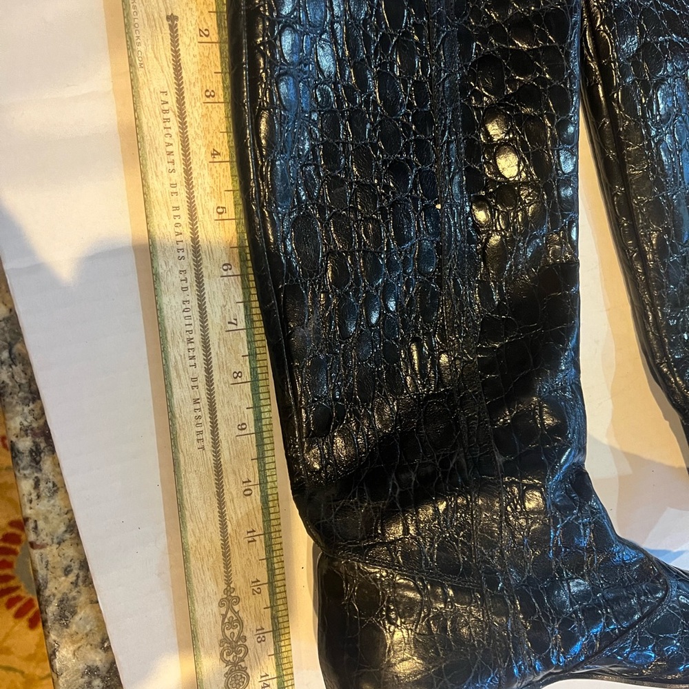 Italian leather boots, black, embossed size 40(9) - Picture 4 of 8